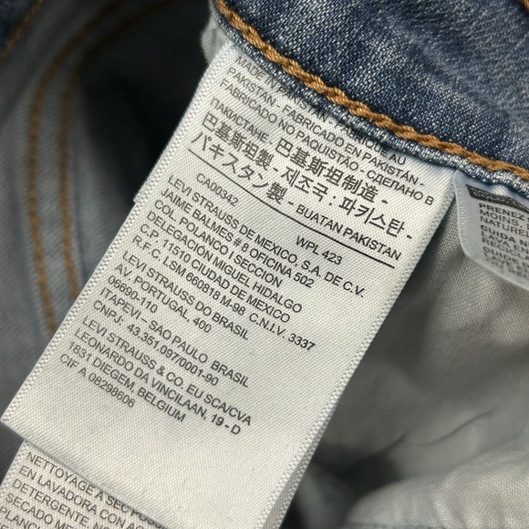 Levis Wedgie Skinny Jeans Womens 28 Blue Denim 28" Inseam Frayed Hem Stretch - Picture 7 of 7